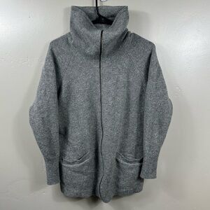 Eileen Fisher 100% Wool Coat / Jacket Cowl Neck Grey Size XS